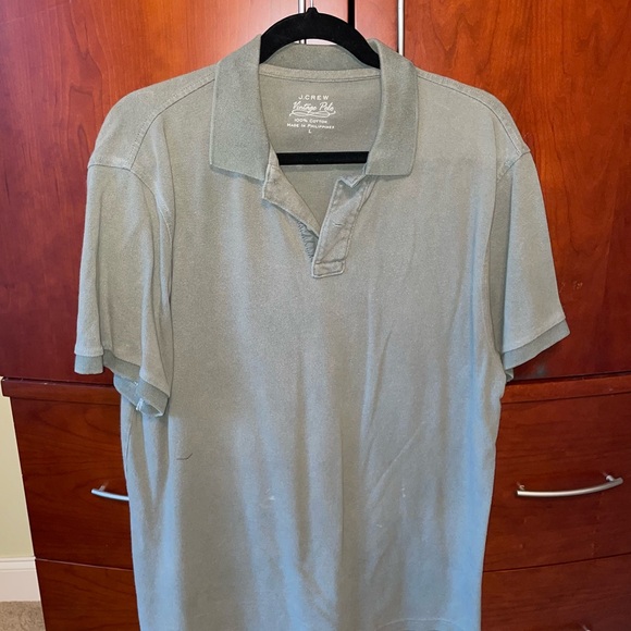 Men’s J. Crew Olive Green Short Sleeve Vintage Polo Large - Picture 6 of 7